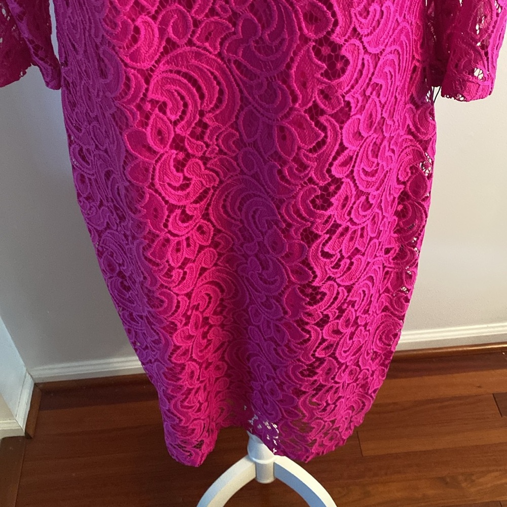 Ivanka Trump NWT Fushia lace size 16 dress - Picture 3 of 11
